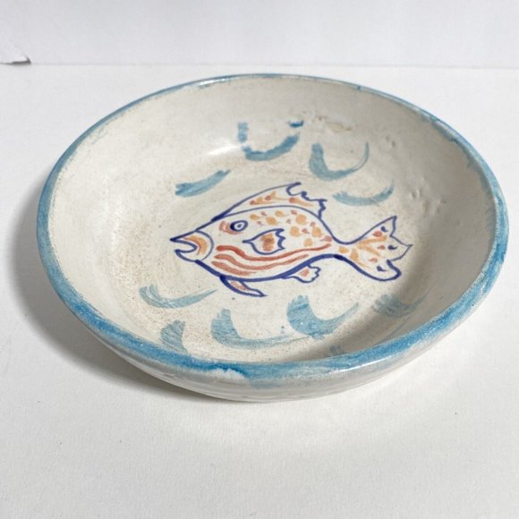 Dan Eash Art Pottery PA Handmade Glazed Stoneware Fish Bowl Pair Set Of 2 7.5in - Picture 9 of 15